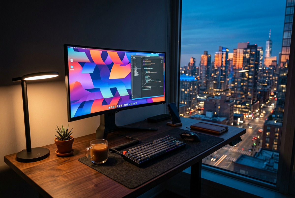 Tech Workspace Wallpaper