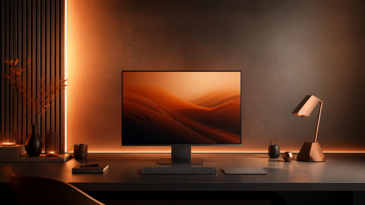 Amber Waves wallpaper per PC – scrivania minimal con sfondo autunnale