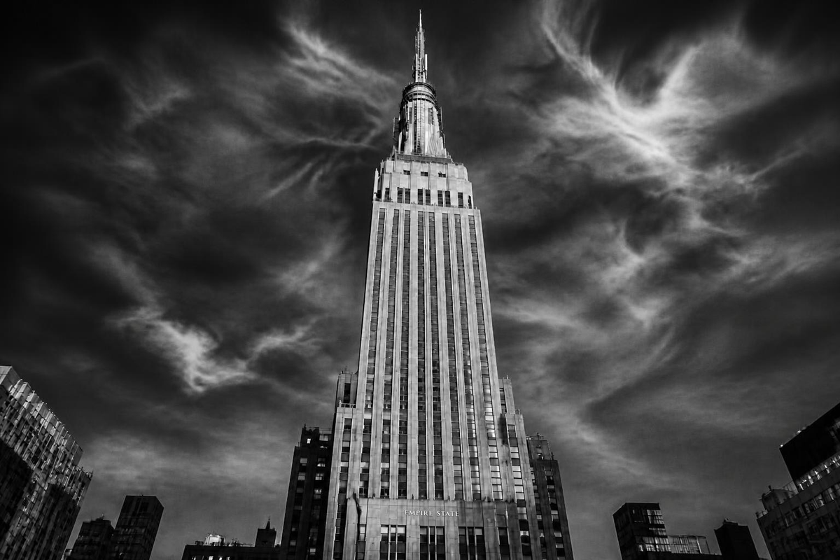 Empire State Building wallpaper per PC - bianco e nero