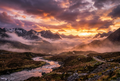 Golden Hour wallpaper per PC - tramonto sulle montagne